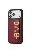 Personalized Roys Burgundy Leather iPhone Case | Handmade Genuine Calfskin
