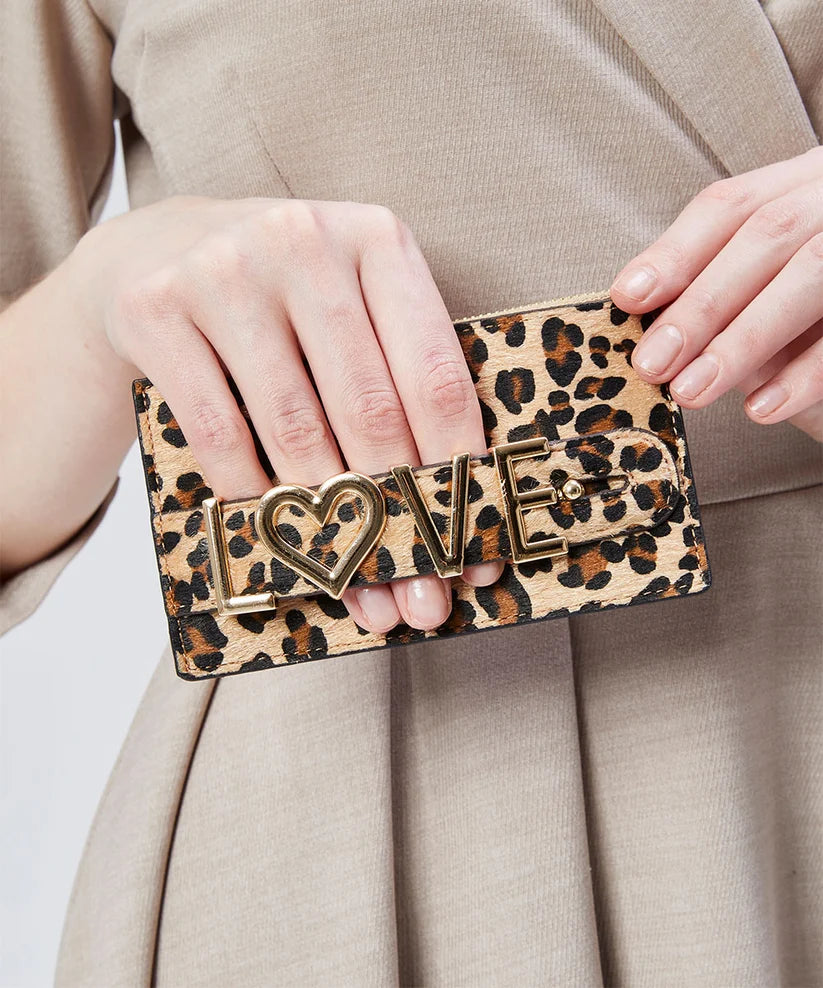 Personalized Cheetah Leather Wallet | Handmade Genuine Calfskin