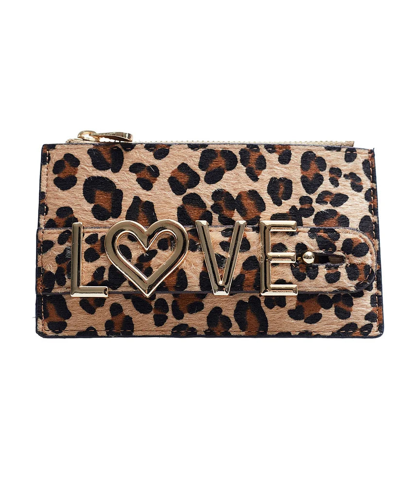 Personalized Cheetah Leather Wallet | Handmade Genuine Calfskin