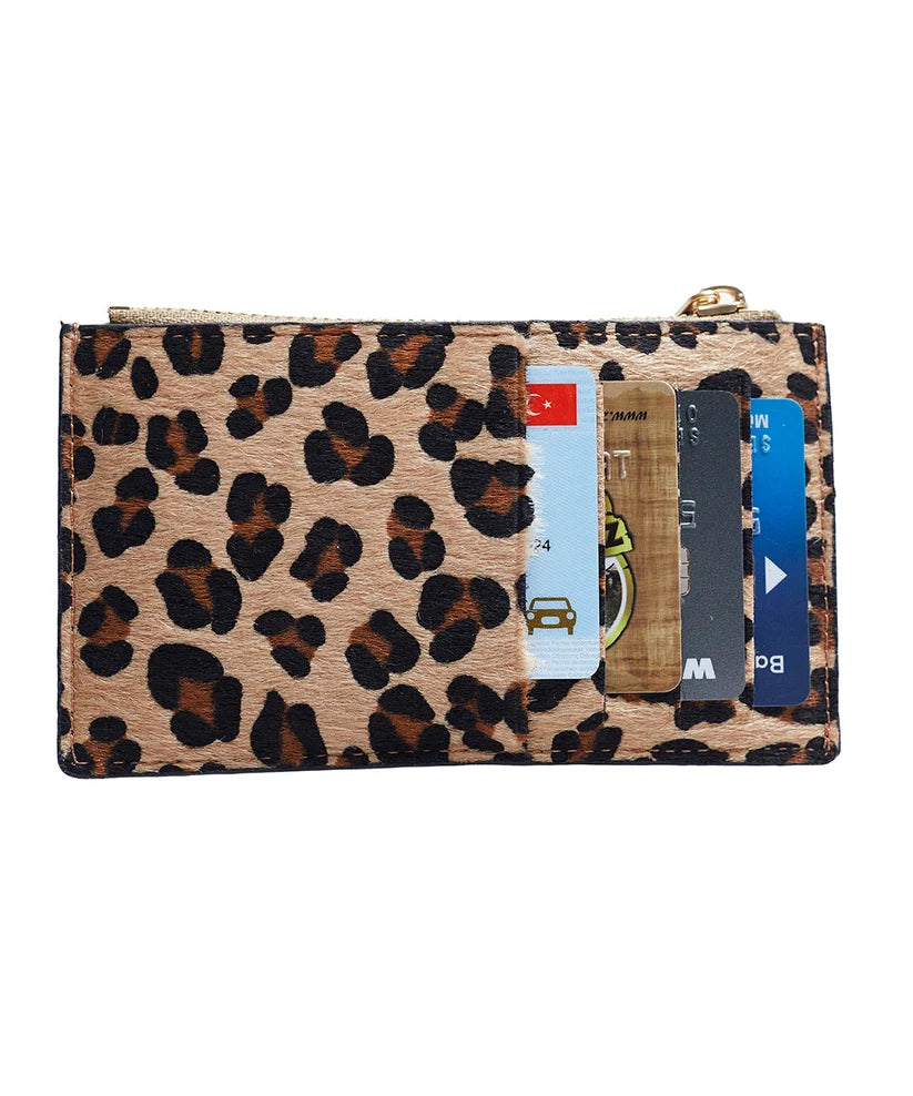 Personalized Cheetah Leather Wallet | Handmade Genuine Calfskin