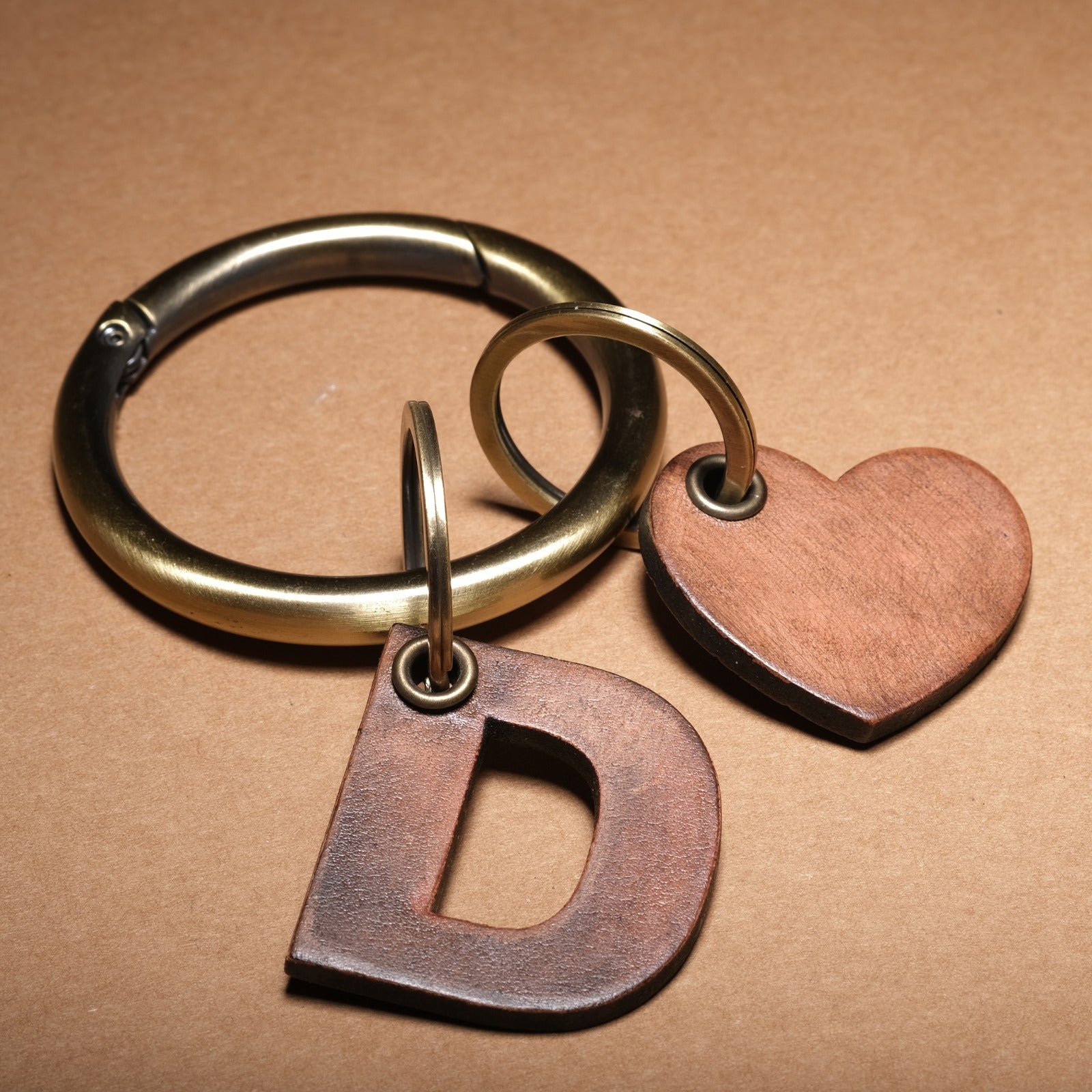 Personalized Leather Keychain – Custom Initial & Symbol Engraving