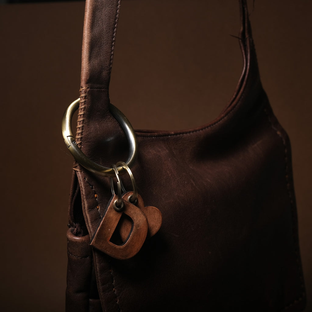 Personalized Leather Keychain – Custom Initial & Symbol Engraving