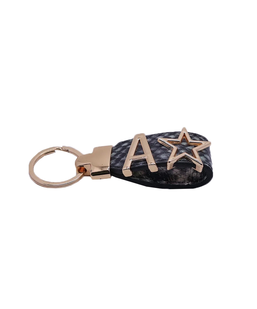 Personalized Multicolor Leather Keychain with Custom Letter