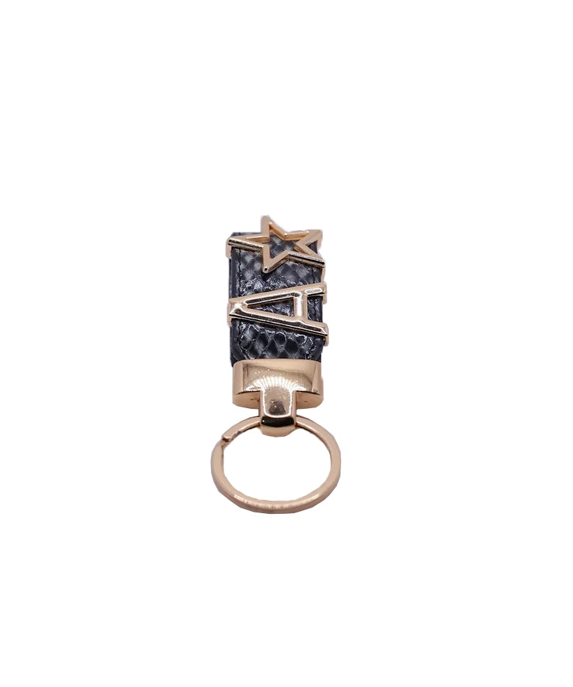 Personalized Multicolor Leather Keychain with Custom Letter