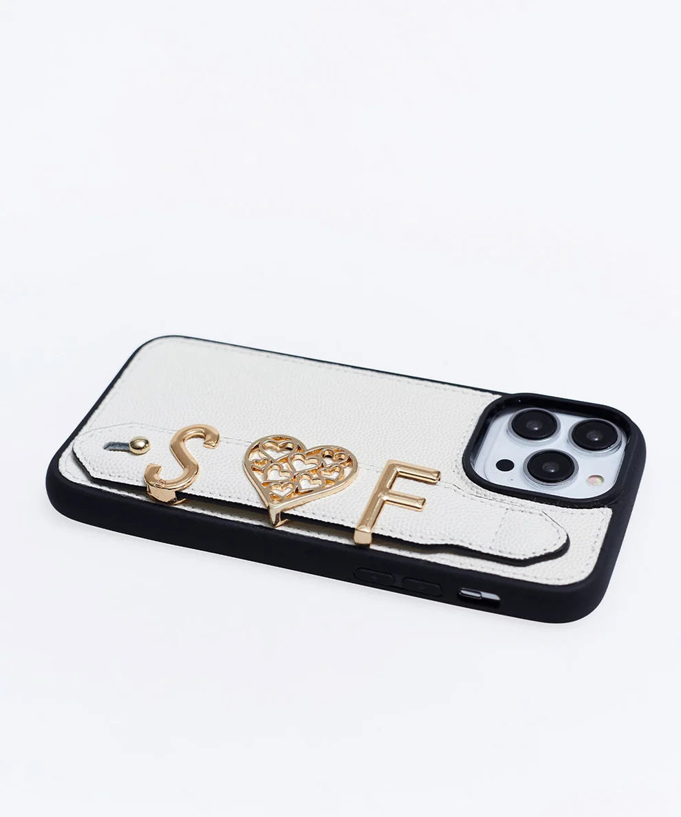 Personalized White Leather iPhone Case | Handmade Genuine Calfskin
