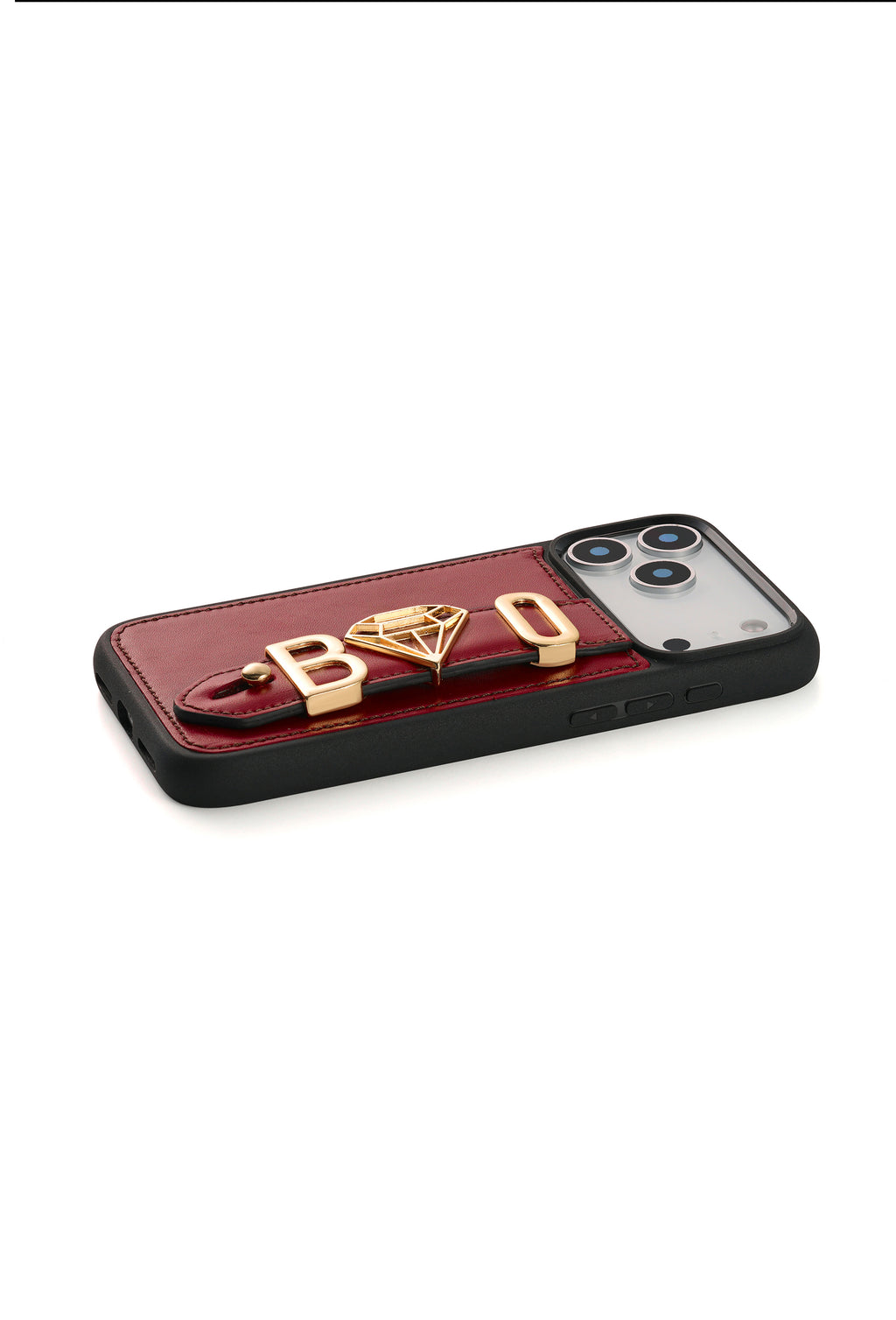 Personalized Roys Burgundy Leather iPhone Case | Handmade Genuine Calfskin