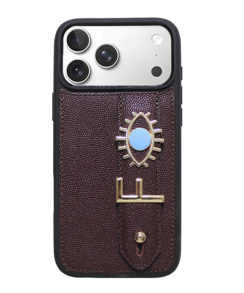 Personalized Maroon Leather iPhone Case | Handmade Genuine Calfskin