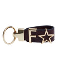 Personalized Burgundy Leather Keychain with Custom Letter