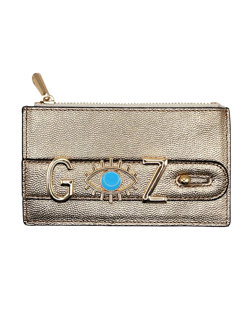 Personalized Gold Leather Wallet | Handmade Genuine Calfskin