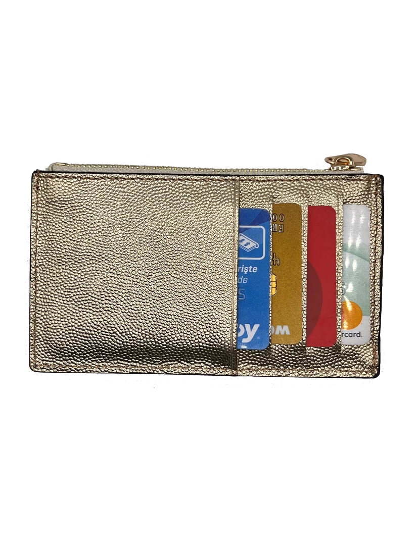 Personalized Gold Leather Wallet | Handmade Genuine Calfskin