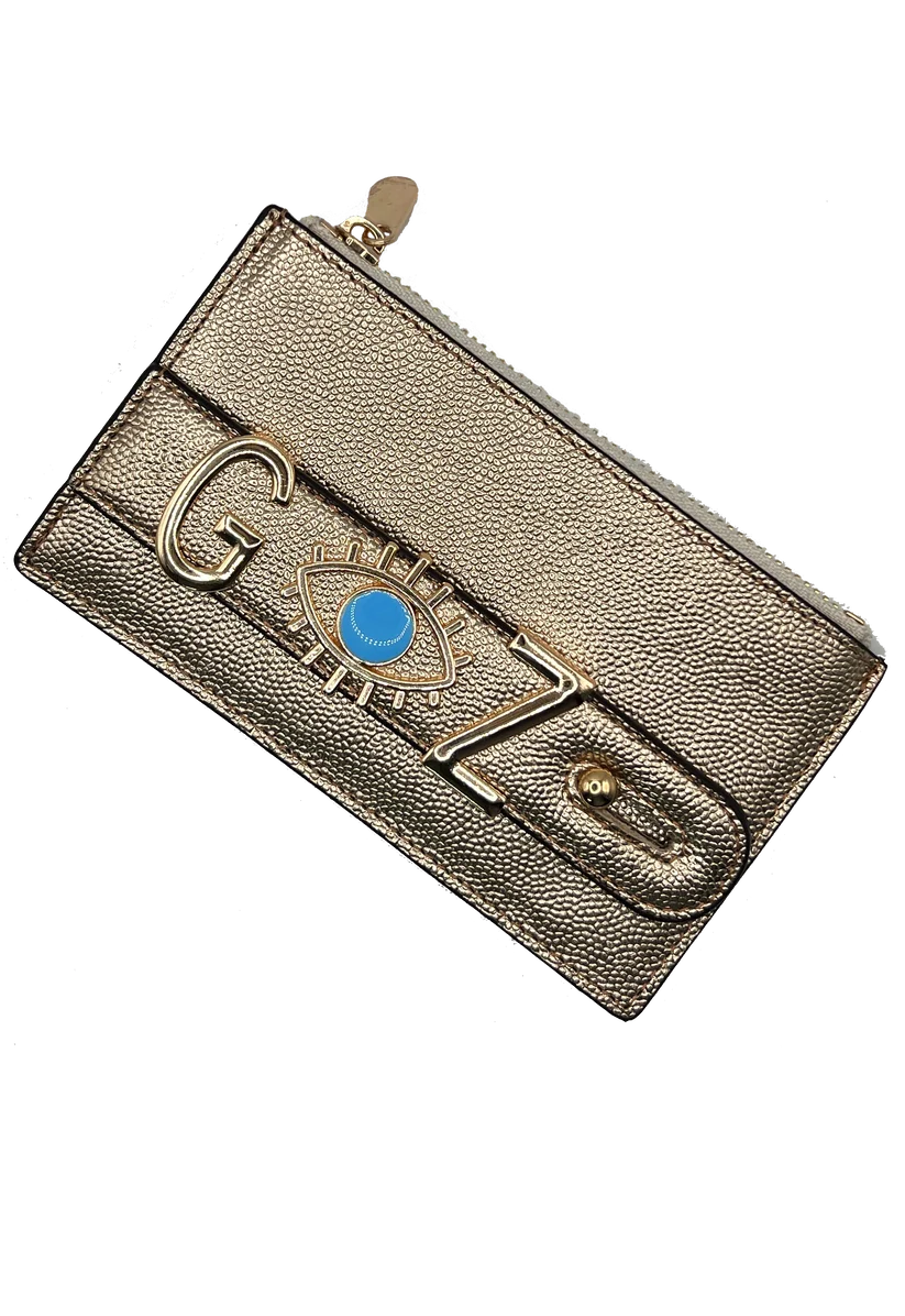 Personalized Gold Leather Wallet | Handmade Genuine Calfskin