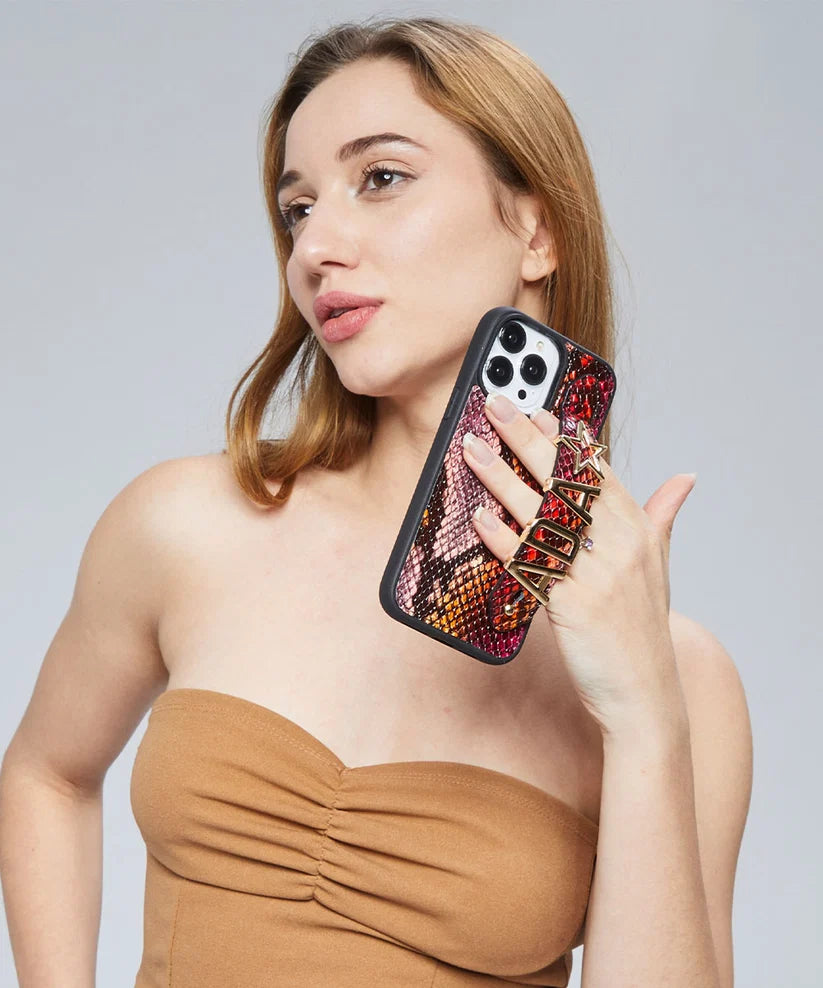 Personalized Multicolor Leather iPhone Case | Handmade Genuine Calfskin