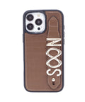 Personalized Tobacco Leather iPhone Case | Handmade Genuine Calfskin