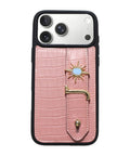 Personalized Pink Leather iPhone Case | Handmade Genuine Calfskin