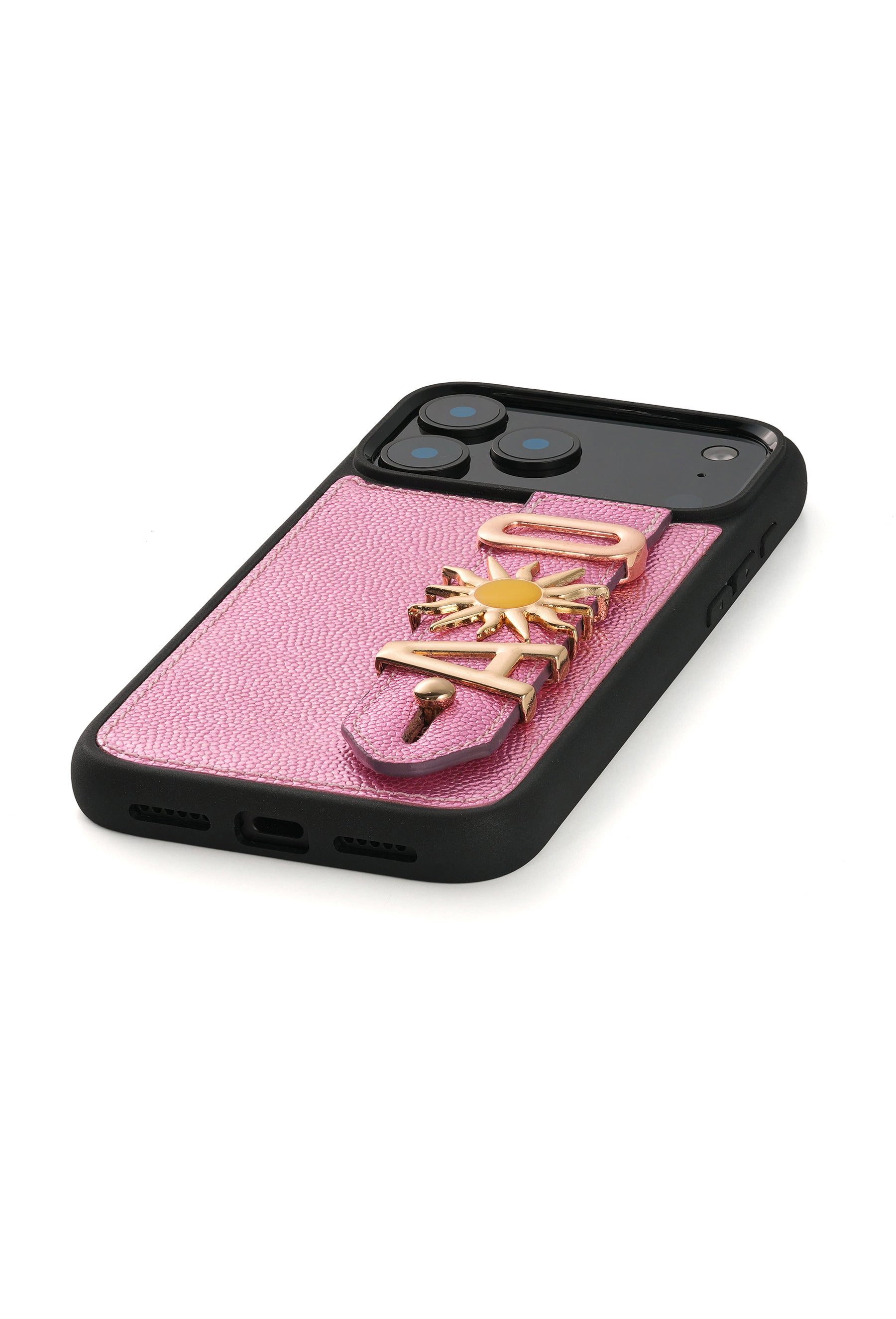 Personalized Pink Leather iPhone Case | Handmade Genuine Calfskin