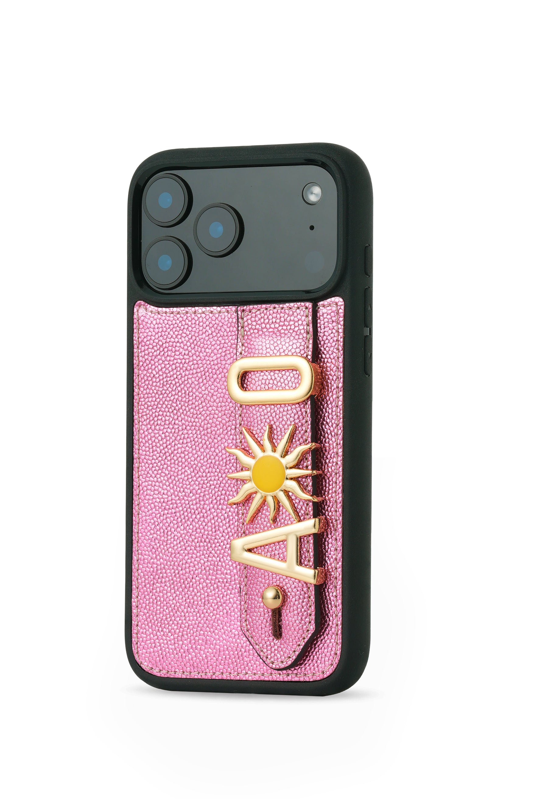 Personalized Pink Leather iPhone Case | Handmade Genuine Calfskin