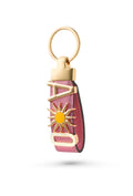 Personalized Pink Leather Keychain with Custom Letter