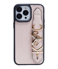 Personalized Dusty Pink Leather iPhone Case | Handmade Genuine Calfskin