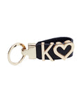 Personalized Black Leather Keychain with Custom Letter
