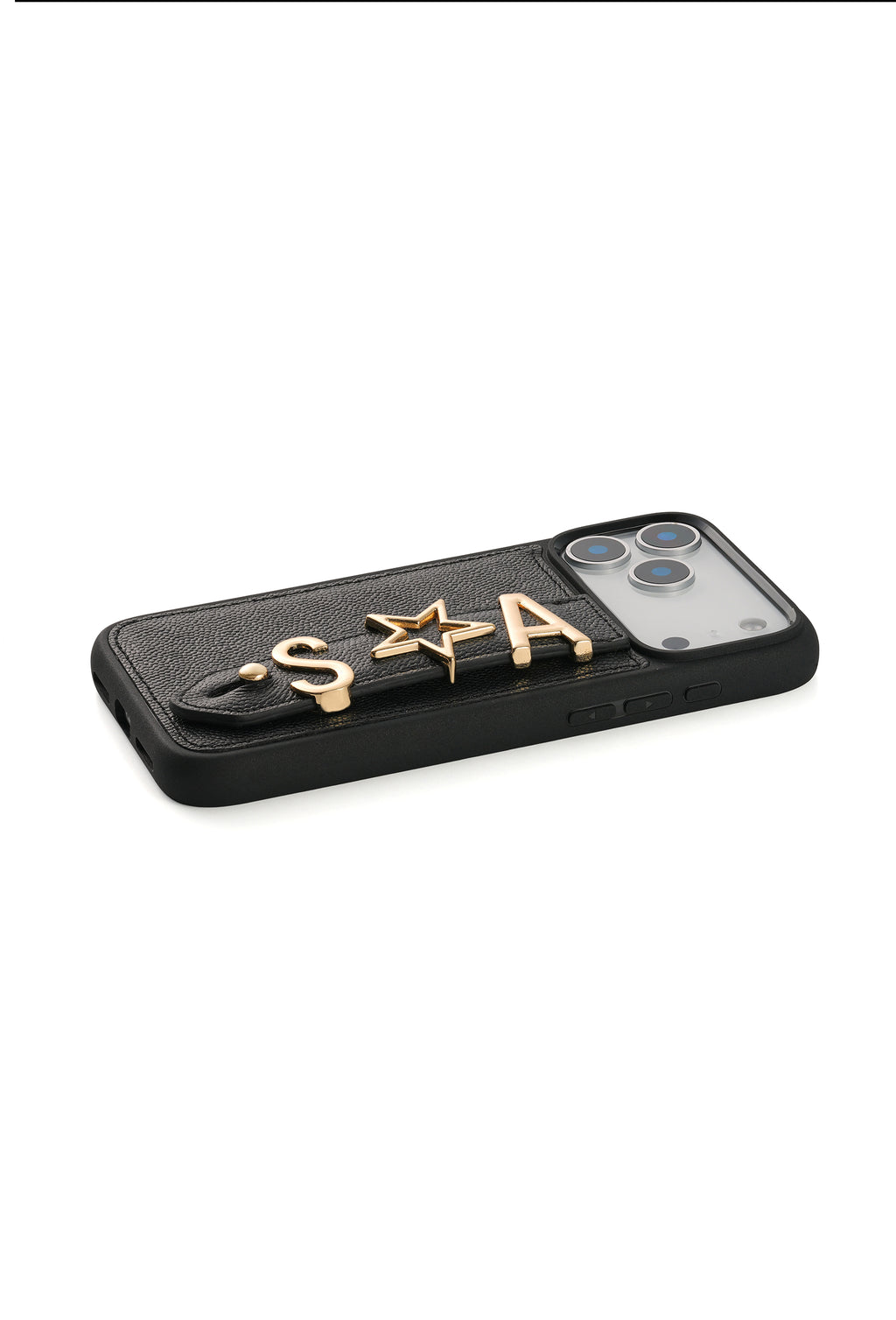 Personalized Black Leather iPhone Case | Handmade Genuine Calfskin