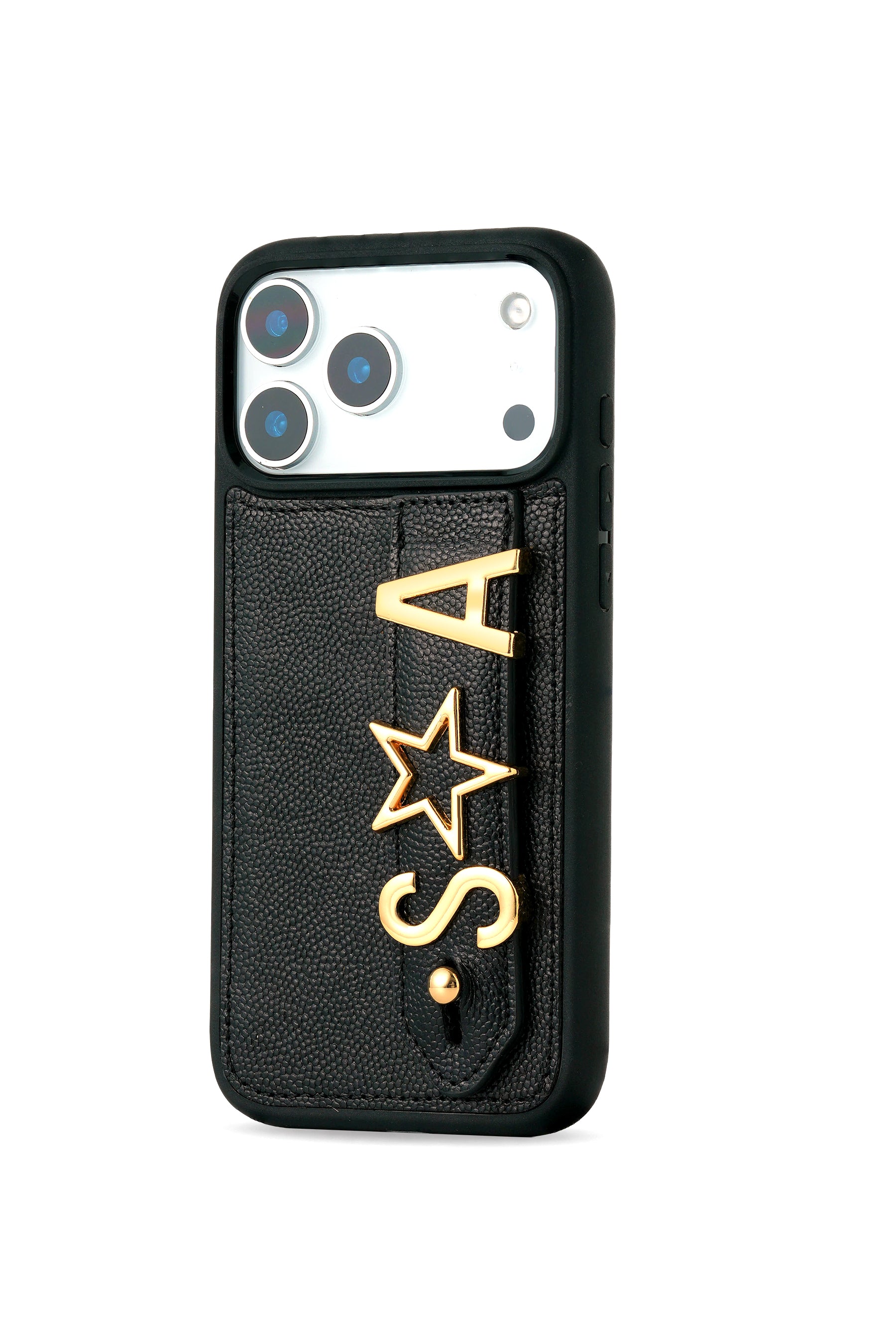 Personalized Black Leather iPhone Case | Handmade Genuine Calfskin