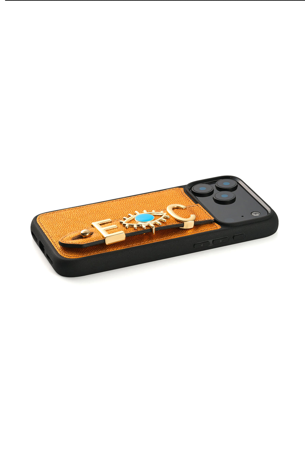 Personalized Orange Leather iPhone Case | Handmade Genuine Calfskin