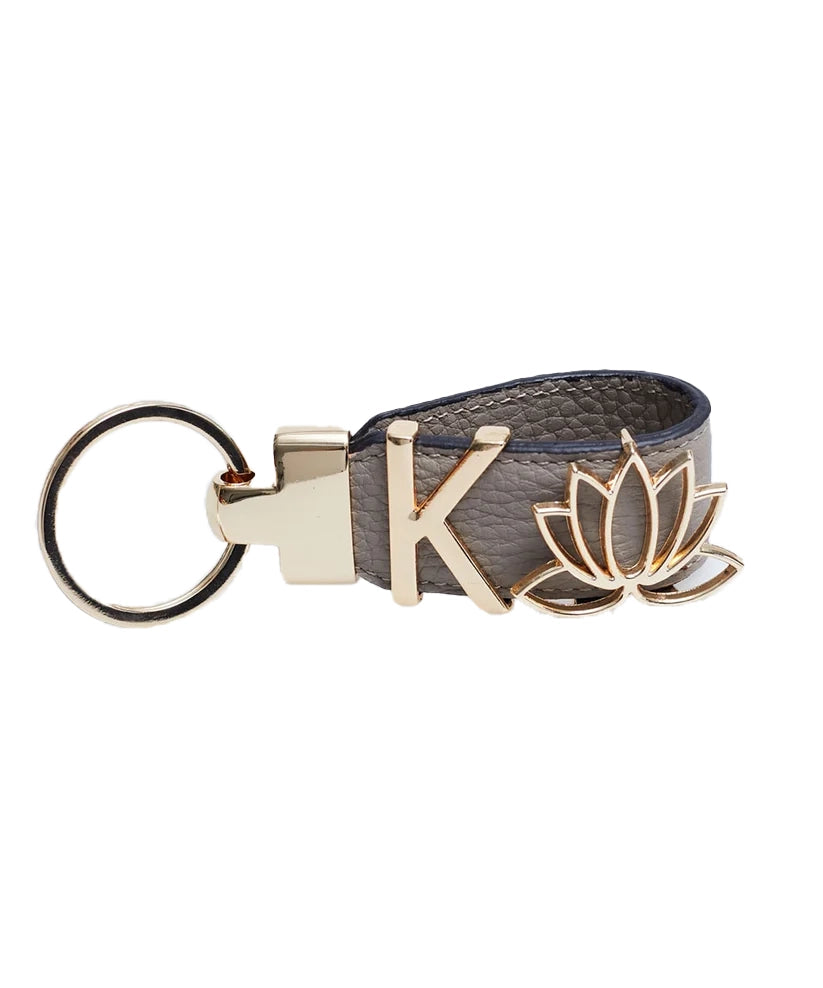 Personalized Mink Leather Keychain with Custom Letter