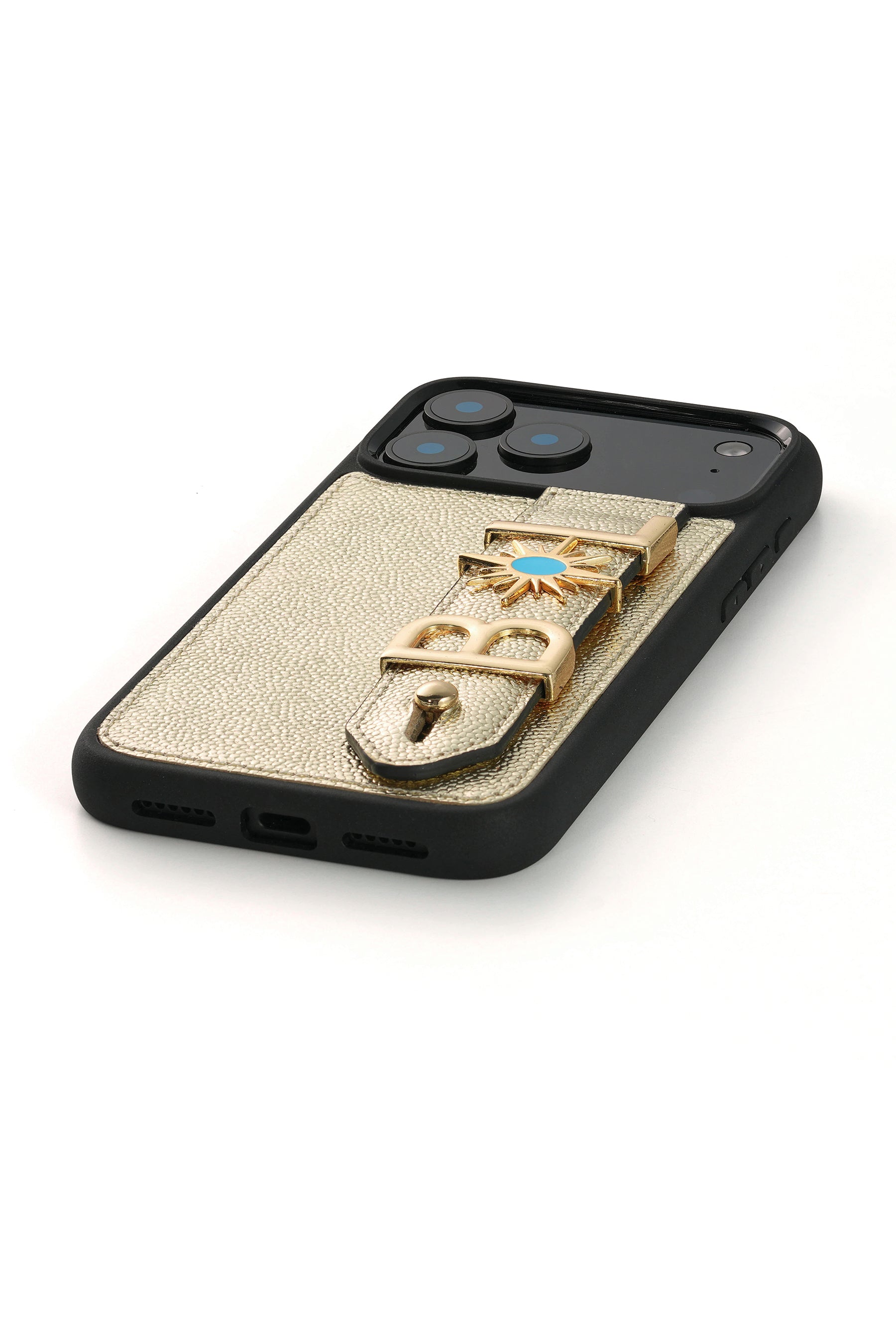 Personalized Gold Leather iPhone Case | Handmade Genuine Calfskin