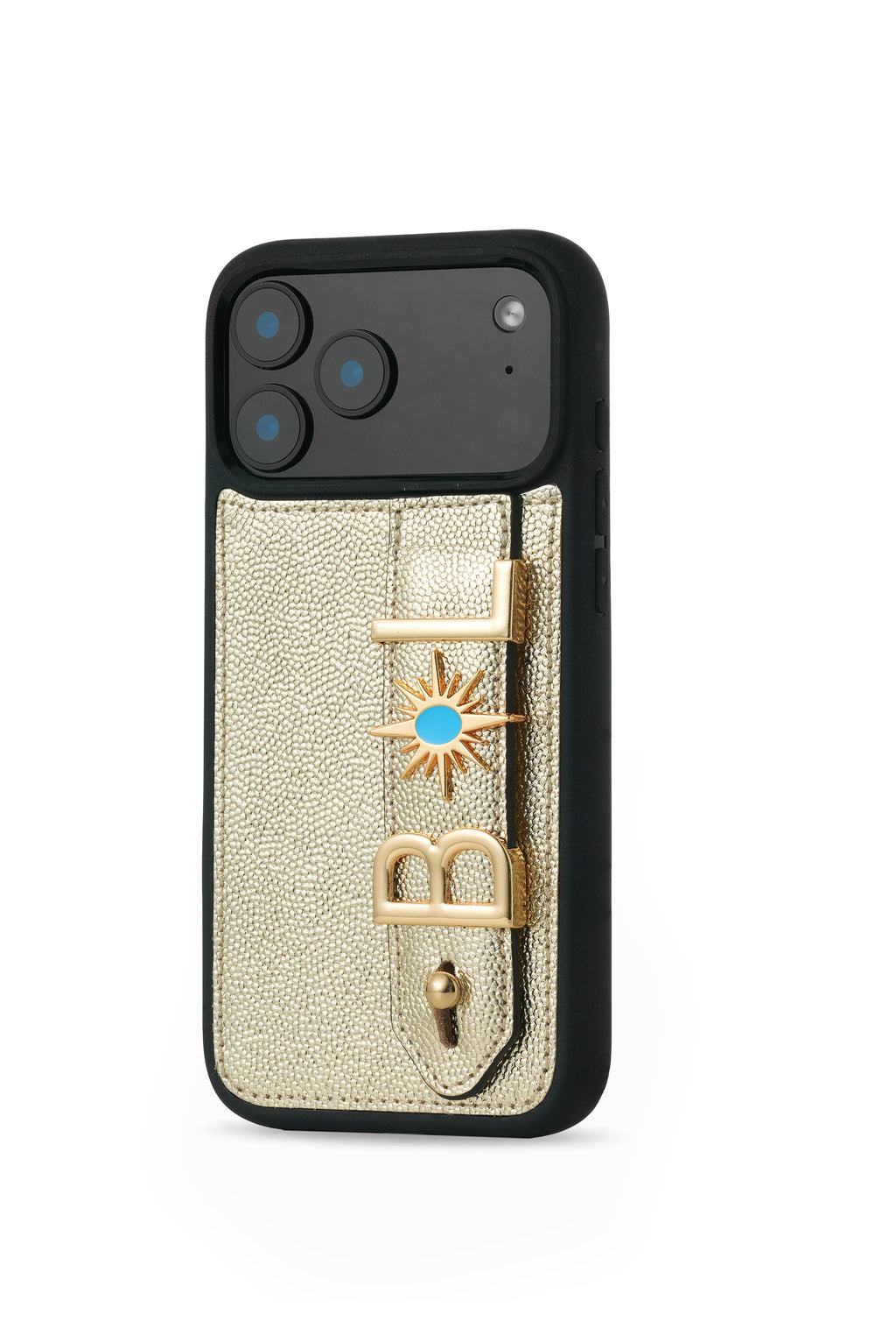 Personalized Gold Leather iPhone Case | Handmade Genuine Calfskin