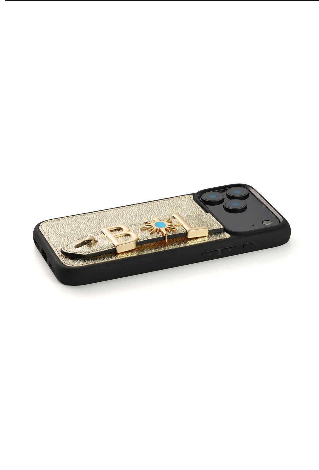 Personalized Gold Leather iPhone Case | Handmade Genuine Calfskin