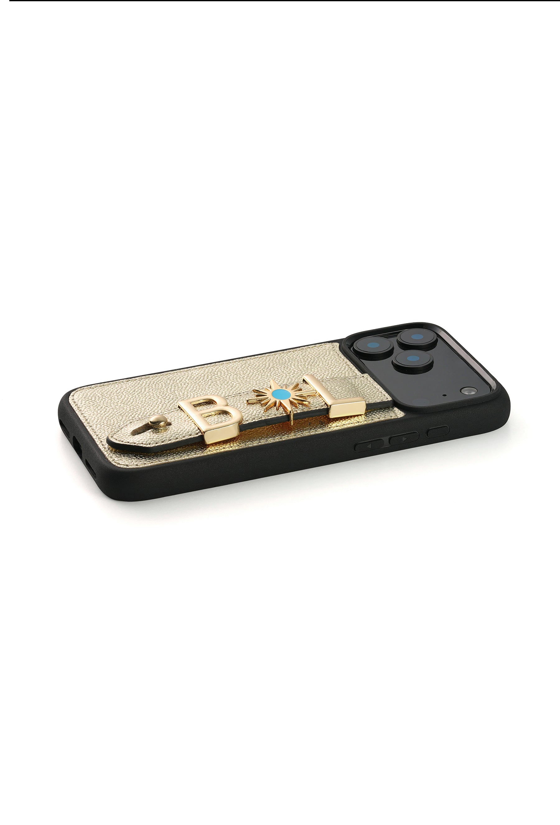 Personalized Gold Leather iPhone Case | Handmade Genuine Calfskin