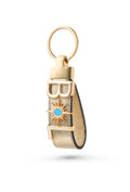 Personalized Gold Leather Keychain with Custom Letter